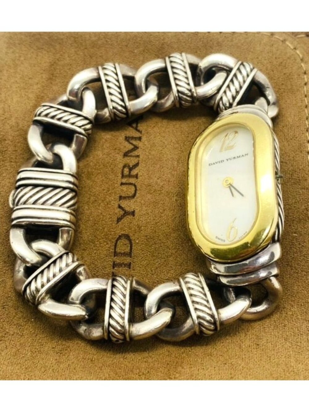 David Yurman Madison Sterling Silver 925 and 18K Watch 6.75"
